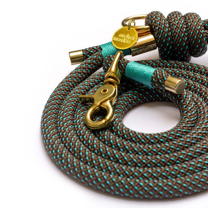Chestnut-Torquoise Rope Style Leash