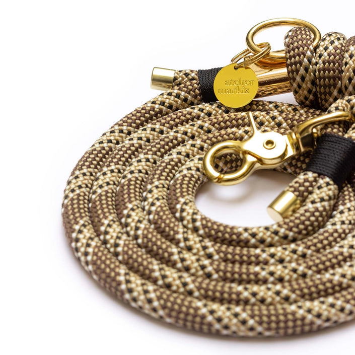 Luxury Gold Rope Dog Leash | Elegant Gold-Toned Style
