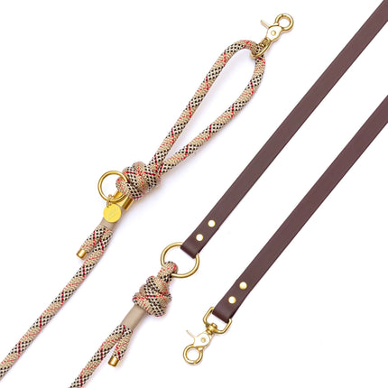 Stylish Plaid/Tartan Style Hands-Free Leash