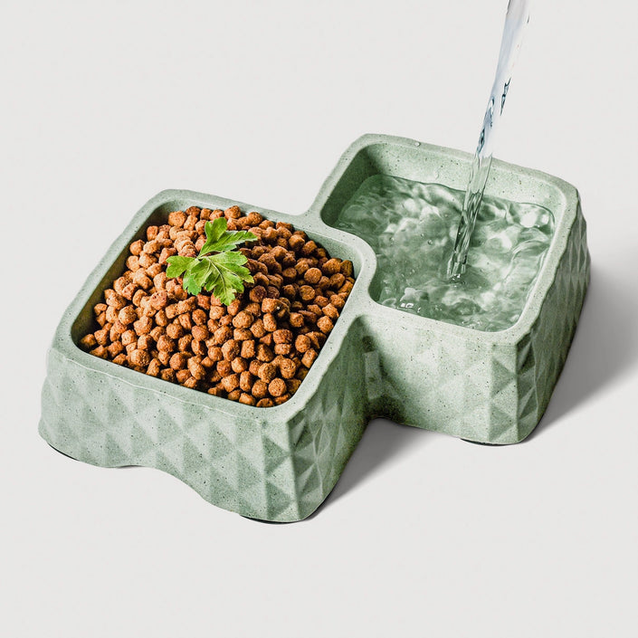 Bamboo Double Bowl For Dogs (& Cats) - Non-Slip