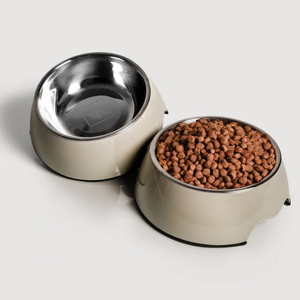 Feeding Bowl 2-PIECE Set – Melamine & Stainless Steel – Rustproof