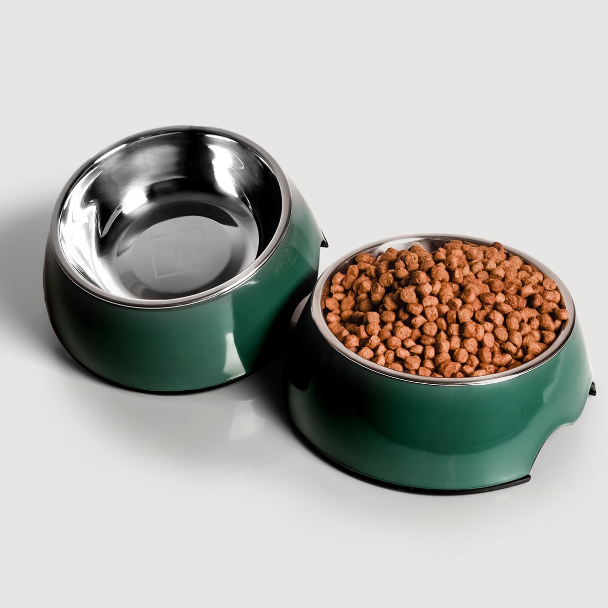 Feeding Bowl 2-PIECE Set – Melamine & Stainless Steel – Rustproof