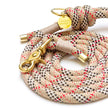 Beige and Red Plaid Pattern Rope Style Leash
